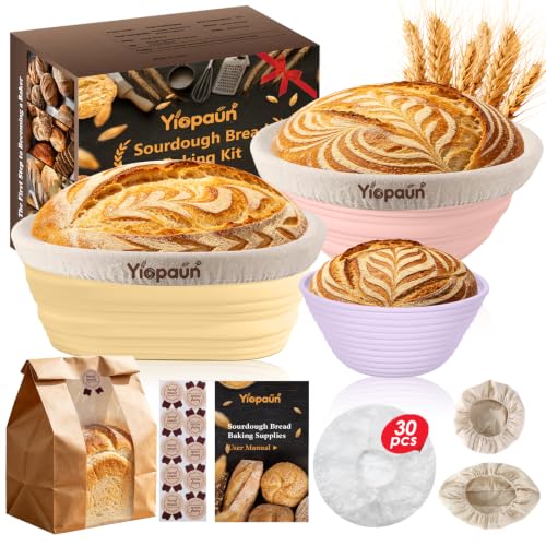 3 Pack Banneton Bread Proofing Baskets with Liners