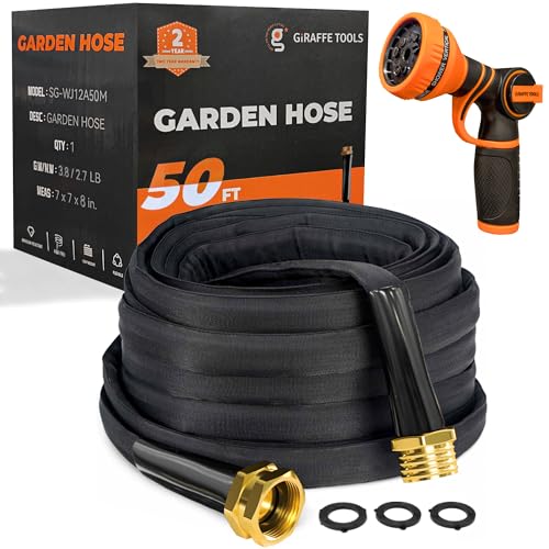 50FT Lightweight Kink-Free Garden Hose with Nozzle