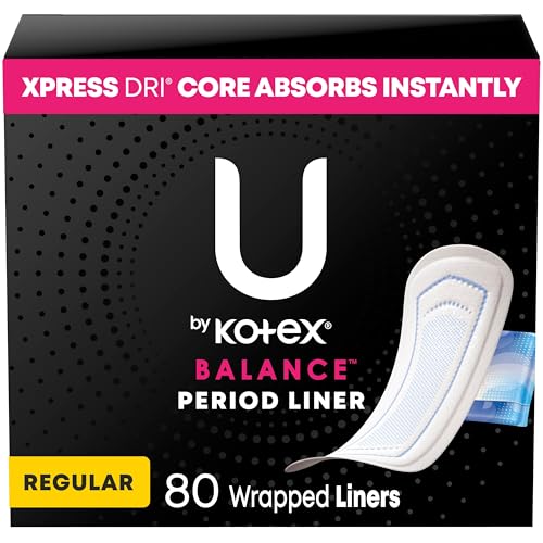 80 Count U by Kotex Balance Panty Liners Regular