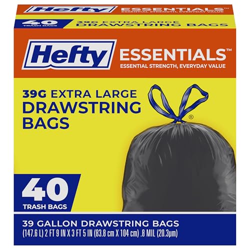 40 Count Hefty 39 Gallon Extra Large Trash Bags