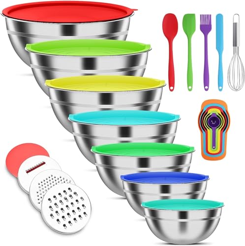 7 Piece Stainless Steel Mixing Bowls with Lids