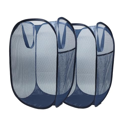 2 Pack Pop-Up Mesh Laundry Basket with Pocket