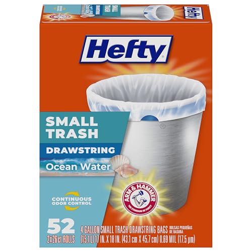 52 Count Hefty 4 Gallon Small Trash Bags