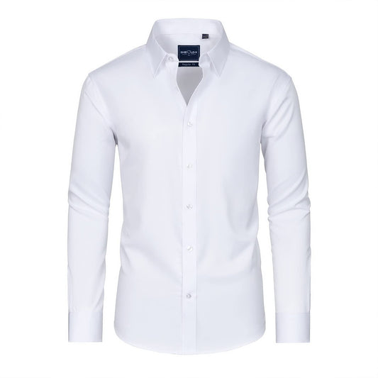 Slim Fit White Dress Shirt for Men