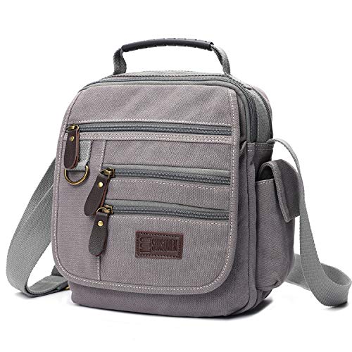 Men's Canvas Messenger Bag Small Crossbody Shoulder Work
