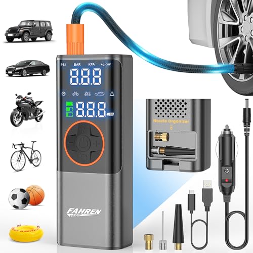 Portable Tire Inflator Air Compressor, 150PSI, Digital Gauge