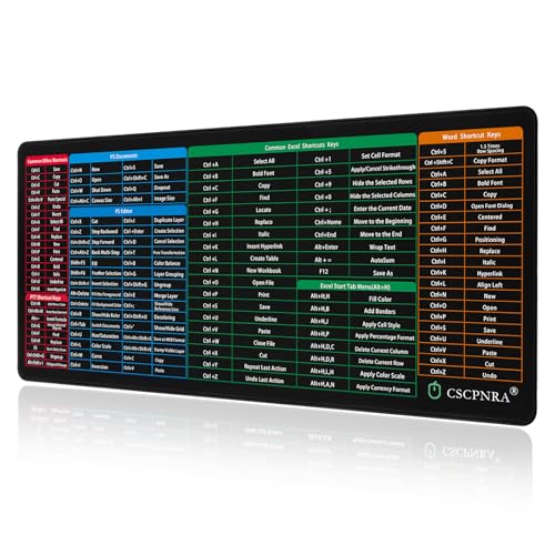Large Excel Cheat Sheet Desk Pad Office Mouse Mat