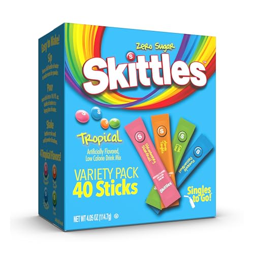 40 Pack Tropical Skittles Zero Sugar Drink Mix
