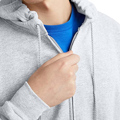 Hanes Men's Full-Zip Eco-Smart Hoodie, ash, Large