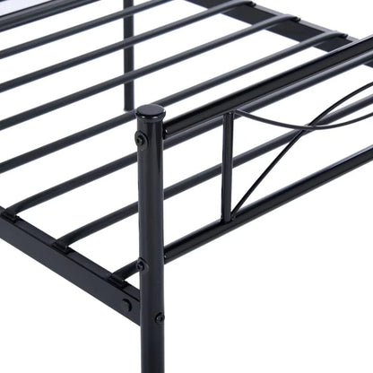 Twin Platform Bed Frame with Headboard, Black