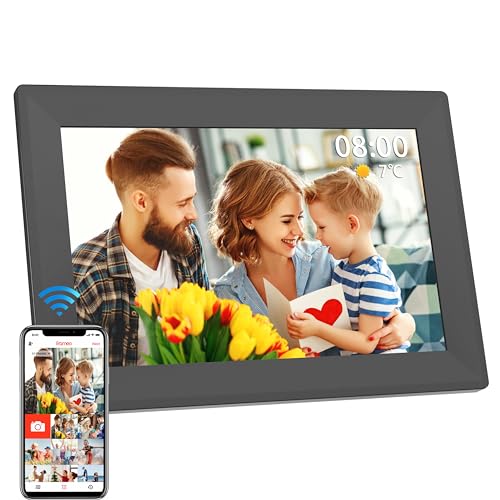 FRAMEO 10.1inch Smart Digital Photo Frame HD WiFi Digital Picture Frames with Touch Screen 16GB Storage Auto-Rotate Function,Digital Frame Through The FRAMEO App Instant Sharing of Photos or Videos