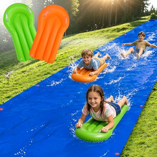 30 ft Extra Wide Lawn Water Slide with Bodyboards