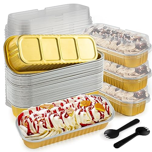 60 Pack Mini Loaf Pans with Lids and Spoons
