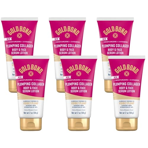 6 Pack Gold Bond Collagen Body and Face Lotion