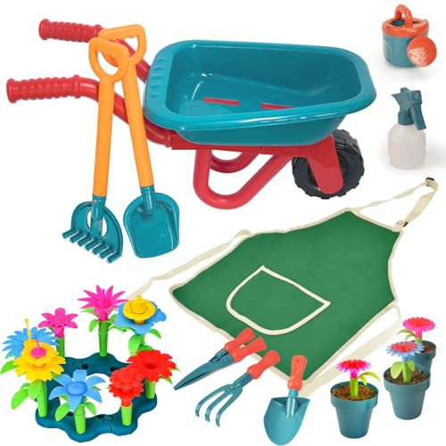 Kids Gardening Tool Set with Wheelbarrow and Accessories