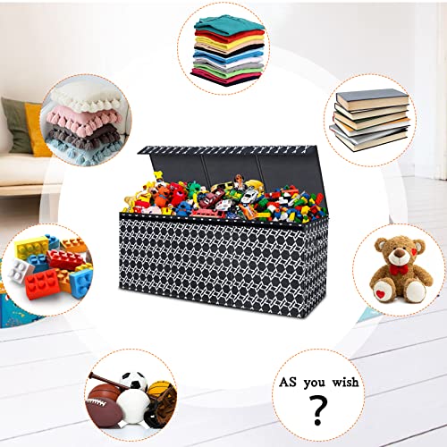 Large Toy Box, Toy Box for Boys, Toy Chest Storage, Collapsible Sturdy Kids Storage Bins with Lid & Handles, Extra Large Toy Box Chest Storage Organizer for Nursery,Playroom,Closet, 40.6"x14"x16.5"