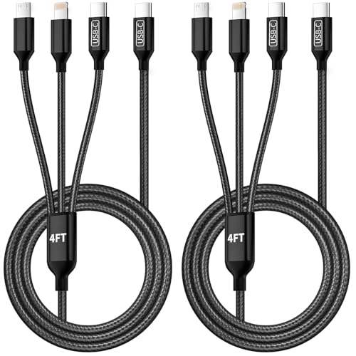 2 Pack 3-in-1 USB C Multi Charging Cable