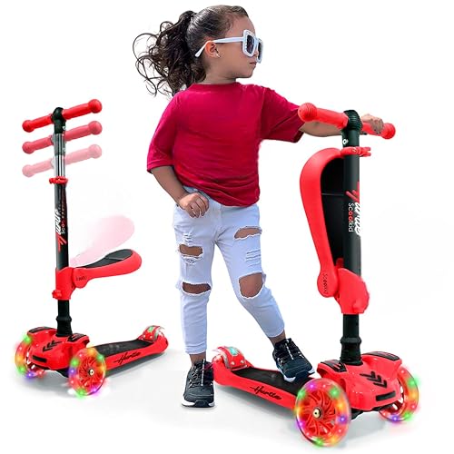 Hurtle Kids 3 Wheel Foldable Scooter with LED Wheels