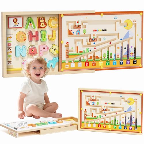 Magnetic Number Maze and Alphabet Puzzle Board