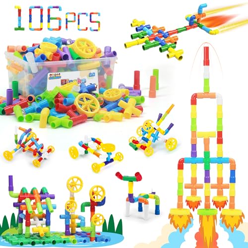 106 Piece STEM Building Blocks Pipe Toy Set