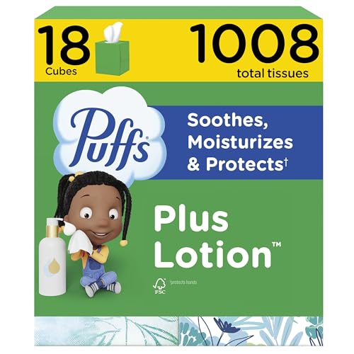 18 Pack Puffs Lotion Facial Tissue Cubes