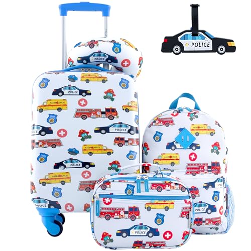 5 Piece Kids Luggage Set First Responders Theme