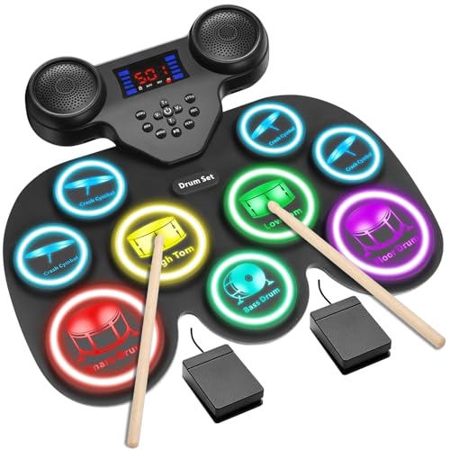 Bluetooth LED Electronic Drum Pad Set