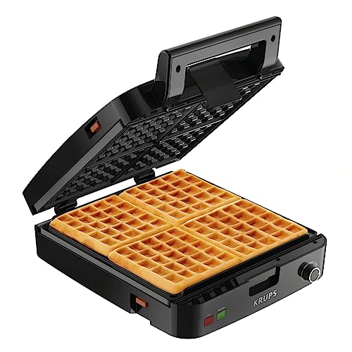 KRUPS 4-Slice Belgian Waffle Maker Removable Plates