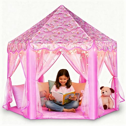 Princess Castle Play Tent with Star Lights