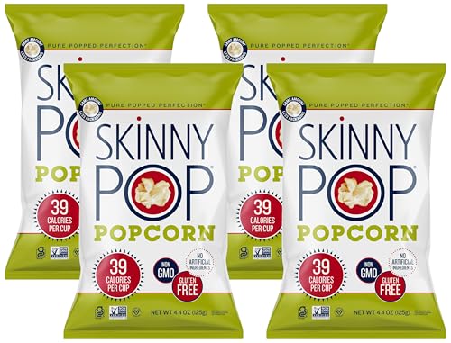 4 Pack SkinnyPop Original Popcorn Snack Bags