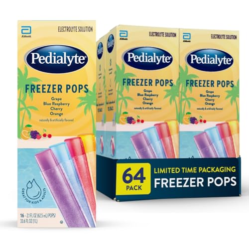 64 Count Pedialyte Electrolyte Freezer Pops Variety Pack