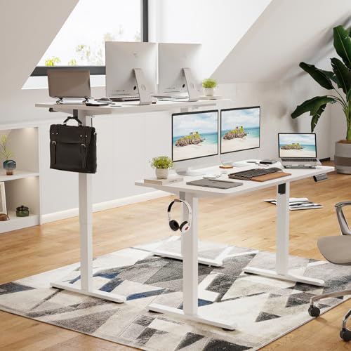 Electric Standing Desk with Memory Preset 48 x 24 Inches Sit Stand up Desk Adjustable Height Desk Home Office Computer Workstation