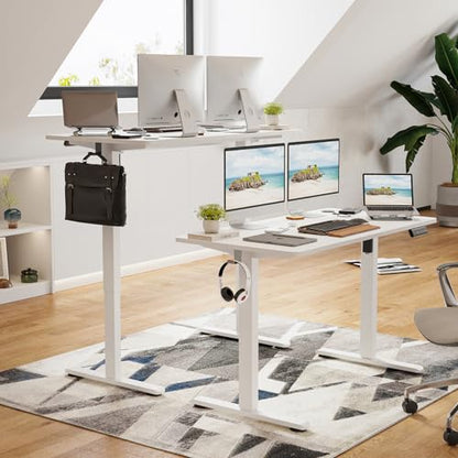 Electric Standing Desk with Memory Preset 48 x 24 Inches Sit Stand up Desk Adjustable Height Desk Home Office Computer Workstation