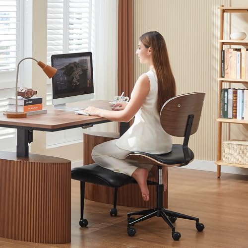 Cross Legged Ergonomic Office Chair with Wheels