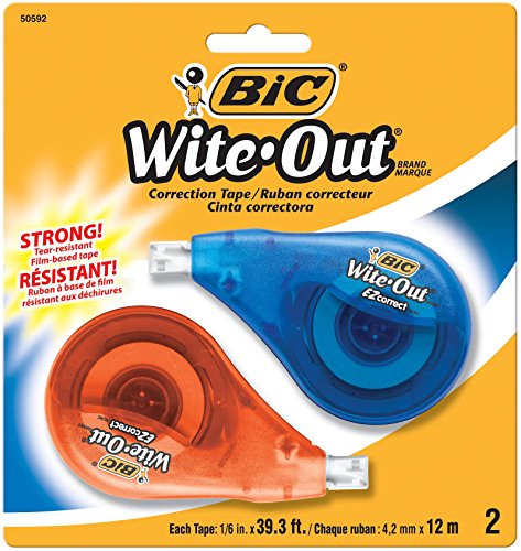2 Pack BIC Wite-Out EZ Correct Correction Tape