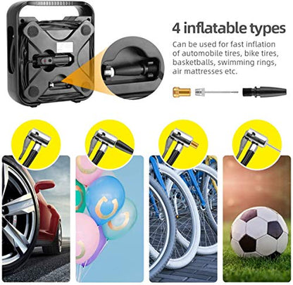 WindGallop Tire Inflator Portable Air Compressor, 90W 7800 mAh 3x Faster Air Pump for Car Tires with Tire Gauge Pressure, Tire Pump for Cars, Suv, Bikes, Motorcycles, Balls