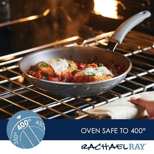 Rachael Ray Cook + Create Nonstick Frying Pans/Skillet Set, 9.5 Inch and 11.75 Inch, Gray