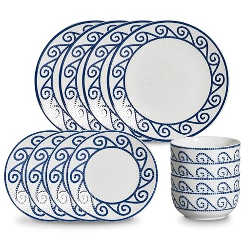 12-Piece Stoneware Dinnerware Set Plates and Bowls