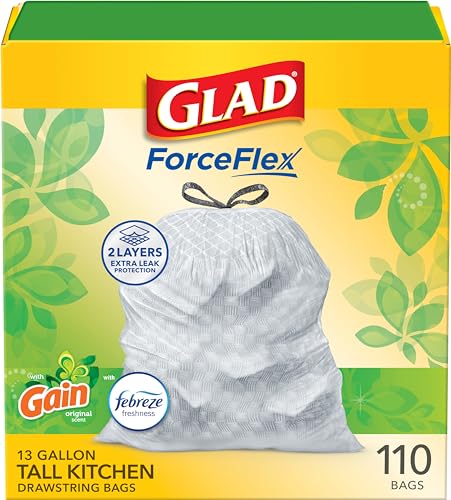 110 Count Glad ForceFlex 13 Gallon Kitchen Trash Bags