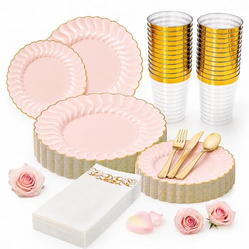 175 Piece Disposable Party Plates and Cutlery Set