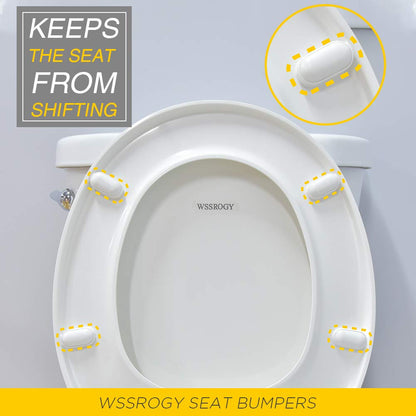 Round Quiet-Close Toilet Seat with Non-Slip Bumpers