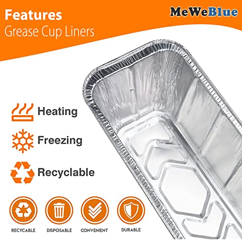 MeWeBlue 20-Pack Blackstone Grease Cup Liners, Blackstone Griddle Accessories, Grease Catcher Liners for Blackstone Grill, Aluminum Foil Drip Pan Compatible Blackstone Griddle 36" 30" 28" 22" 17"