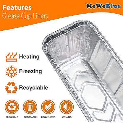 MeWeBlue 20-Pack Blackstone Grease Cup Liners, Blackstone Griddle Accessories, Grease Catcher Liners for Blackstone Grill, Aluminum Foil Drip Pan Compatible Blackstone Griddle 36" 30" 28" 22" 17"