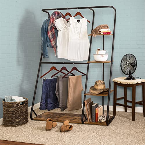 Honey-Can-Do Freestanding Double Rod Closet Wardrobe