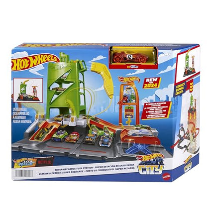 Hot Wheels City Fuel Station Playset with Charger