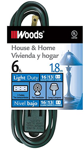 Woods 6-Foot 16 Gauge 3-Outlet Extension Cord