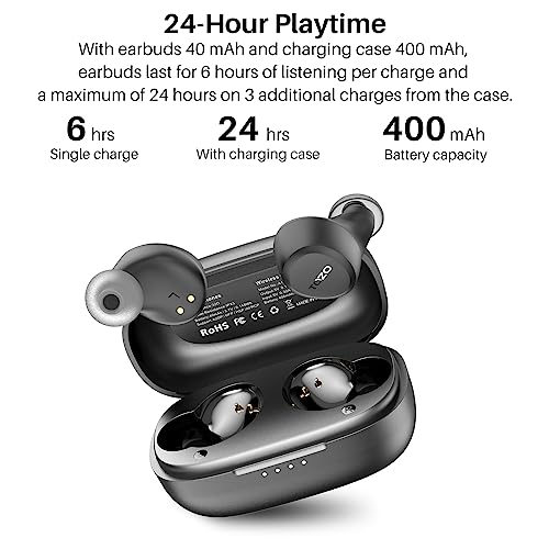 TOZO A1 Mini Wireless Earbuds Bluetooth 5.3 in Ear Light-Weight Headphones Built-in Mic Calls, IPX5 Waterproof, Immersive Premium Sound Connection Headset with Charging Case, 32 Preset EQs via APP