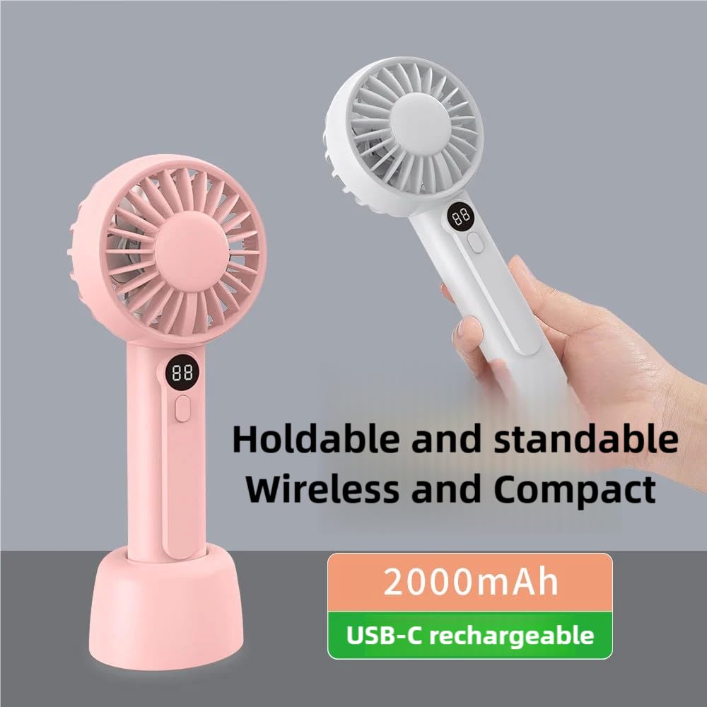 Portable Handheld Fan with 2000mAh Battery