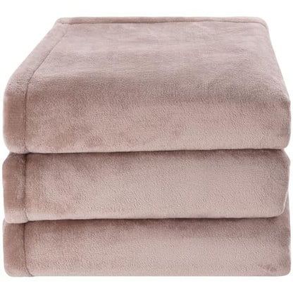 VEVOR Heated Blanket Electric Throw, 84" x 90" Queen Size, Soft Flannel Heating Blanket with 10 Hours Timer Auto-off & 5 Heating Levels, Dual Control, Machine Washable, ETL & FCC Certification (Beige)