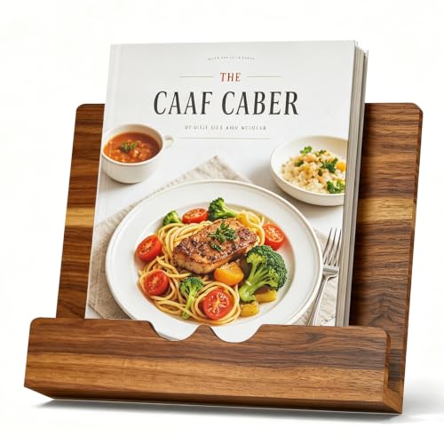 Adjustable Acacia Wood Cookbook and Tablet Stand